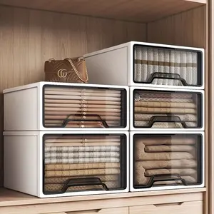 Drawer Storage Cabinet, No Assembly Required, Stackable Clothing Organizer, Multi-Functional Large Capacity, for Bedroom and Living Room