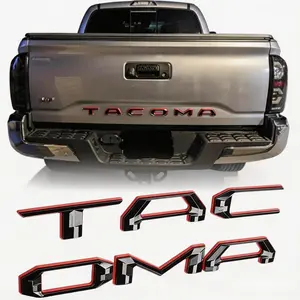 3D Tailgate Letters for 2024-2026 Toyota Tacoma |   TRD Style Matte Black/Red, No-Drill Peel & Stick, Must-Have Tacoma Accessories