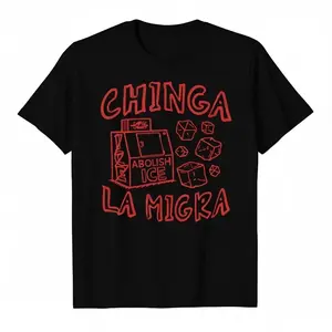 Comfort ColorsChinga La Migra Shirt, Abolish Ice No Human Is Illegal Shirt, End Ice Political Shirt, Liberal Tee, Immigrant Human Rights Tee BLACK WHITE