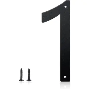 5 Inch Hou Numbers and Metal Letters for Outdoor Signs, Hou Numbers for Outside, Aluminum Address Letters and Numbers for Door, Mailbox, Garden, Perfect for Home or Office (Number 1)
