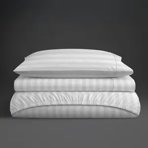 Pizuna 300 Thread Count 100% Long Staple Cotton Striped Bed Sheet