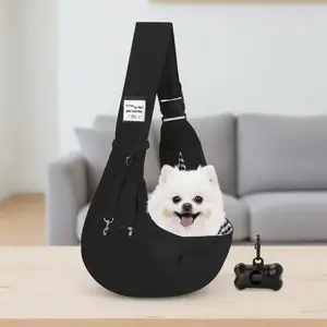 Dog Sling Carrier for Small Dogs Cat Puppy,Crossbody breathable pet bags, large-capacity portable , Adjustable Padded Shoulder Strap, Hands-Free Dog Carrier Sling Bag with Zipper Purse Pocket for Outdoor Travel (include bag and poop bag holder with bags)