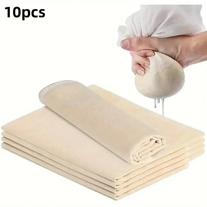 Cheesecloth, 10pcs Reusable Juice Cheese Making Cheesecloth Filter, Kitchen Accessories for Home Dining Room