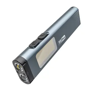 Rechargeable EDC Flashlight, 800 Lumens USB-C LED Torch with COB Floodlight, 7 Modes, Dual Switch, Magnetic Base, Beeper Alarm, Pocket Clip for Camping, Hiking, Repair, Emergency