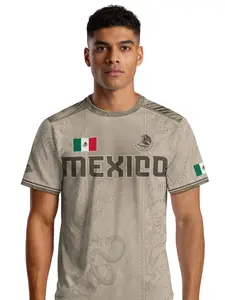Mexico Soccer Jersey Aztec Eagle Heritage Design, Sporty Style Long Fitted Shirt, All Seasons Animal Print Clothing