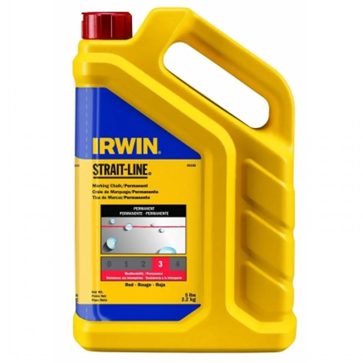 Irwin Strait-Line 586-65102 5 Lb. Red Permanent Chalk Powder, Long-Lasting Marking Tool for Sewing, Textile Craft Projects on Multiple Surfaces