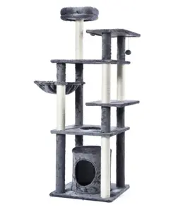 Max & Marlow Modular Cat Tree 1ea/57 in. with Multi-Level Perches and Cat Condo for Play and Rest