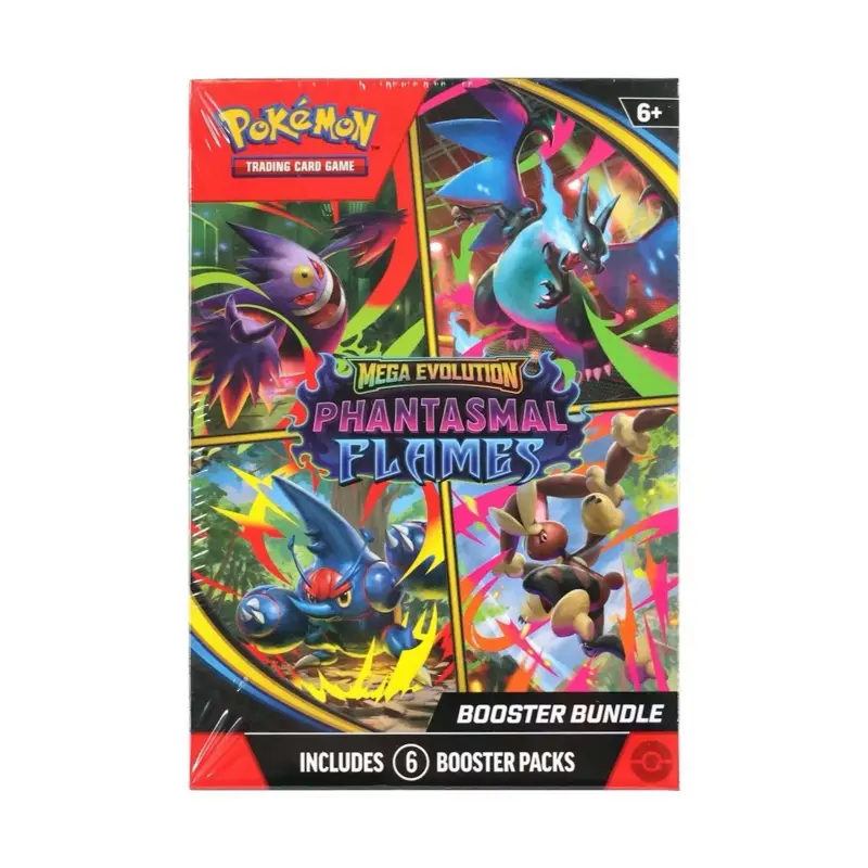 Pokemon Mega Evolution: Phantasmal Flames 6-Pack Booster Bundle Trading Cards, Authentic Sealed Tcg, Hobby Trading Cards