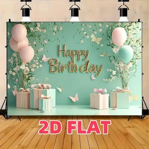 2D Flat, 1pc Mint Green & Golden Floral Egg Background Fabric - 179.83x229.87 cm Elegant Backdrop Suitable for Holiday Parties, Showers, Weddings, Spring Events - Material for Photography, Ban