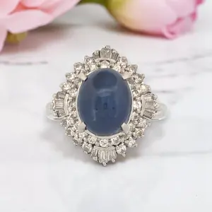 Lavender | Platinum | Sapphire and Natural Diamond | Ring