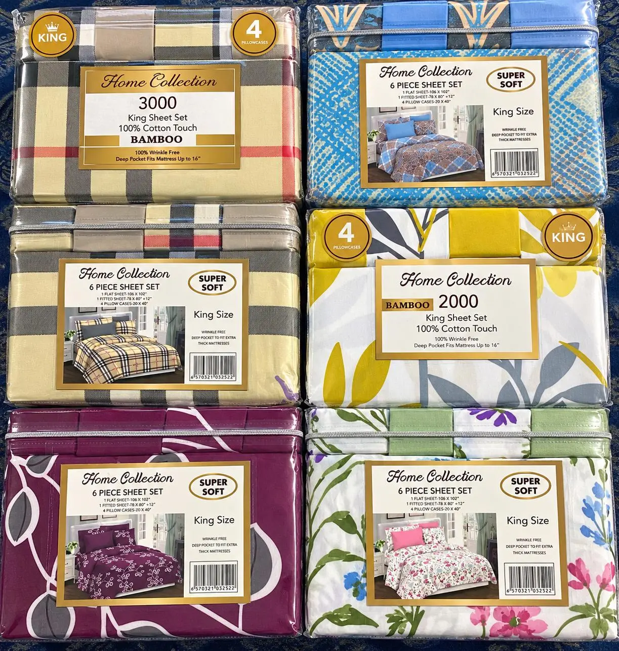 MaMa Beauty Store Super Soft Sheet Set 6pcs or 8pcs (Available in King & Queen Sizes)