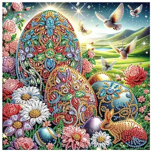 Easter Eggs Pattern DIY Diamond Arts Colorful Painting Kit without Frame, 5D Special Shape Diamond Arts Painting Kit for Beginners, DIY Crafts Home Decoration, Diamond Painting Kits