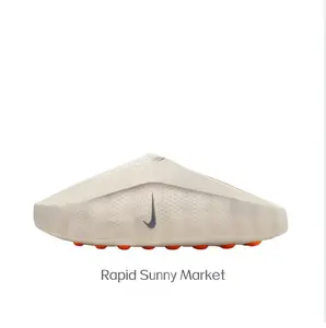 Light Beige Mule Slides, Orange Cushioning Massage Outsole, Perforated Upper, Sports Recovery Tech Slides