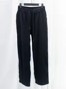 Women's Fleece-Lined Warm Yoga Pants, Slimming Drawstring Sportswear, Pure Cotton Outdoor Fitness Wide Leggings, Fall & Winter