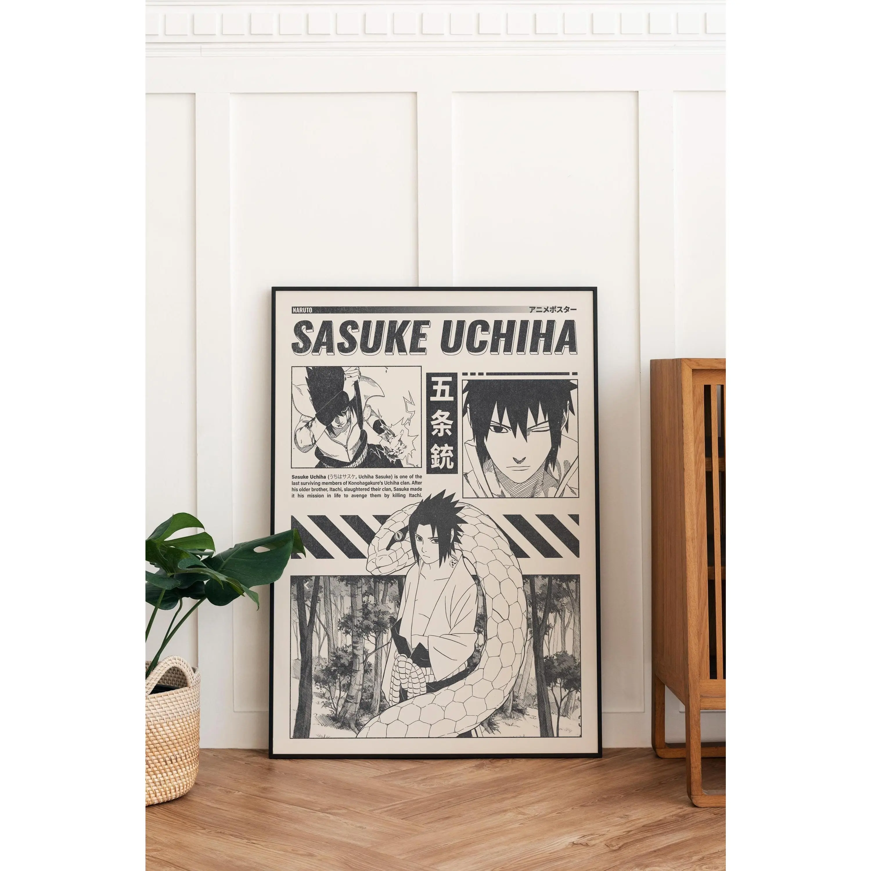 Naruto Sasuke Uchiha Manga Poster, Anime Poster Wall Decor Print.