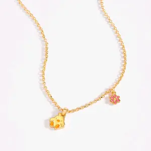 KIDS- Happy Chick Necklace. Gold Plated.