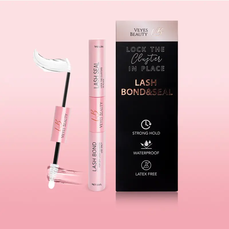VEYESBEAUTY Vegan Cosmetic Lash Glue - Paraben-Free, Skin-Safe Bond with Biotin & Vitamin E, Waterproof for DIY Lash Cluster Extensions, Lasts 72 Hours, Natural Black 10ml Makeup Products