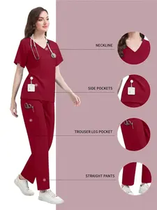 Slim-Fit Unisex Summer Skincare Apparel | Short-Sleeve Top & Pant Set for Pet Hospitals, Beauty Salons, Day Spas, and Senior Care Centers