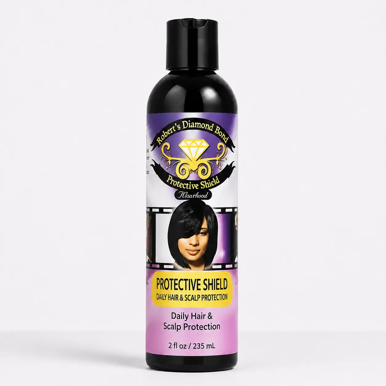 Robert's Diamond Bond Protective Shield Kharkoal 2oz Daily Hair Scalp Protective Lotion, Creates Gloss Barrier, Safeguards Natural Hair For Wigs, Braids & Hair Extensions Daily Use