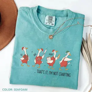 Comfort Colors Christmas Nurse shirt, Funny Goose Nursing Holiday Tee, Silly Medical Assistant X-mas Shirt, Christmas Gift, Merry Nurse T-Shirt