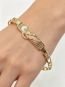 14k Santa Muerte Bracelet, Unisex Fashion Jewelry, Religious Accessory, Perfect Gift for All Seasons, Exquisite Bracelet