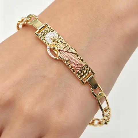 14k Santa Muerte, Unisex Fashion Jewelry, Religious Accessory, Perfect Gift for All Seasons, Exquisite Bracelet, Bracelet Design