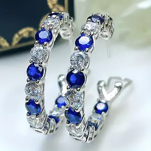 Elegant Diamond Ring-Shaped Zircon Earrings for Women Fashionable Luxurious Versatile High-End Jewelry Ideal for Special Events or Everyday Wear