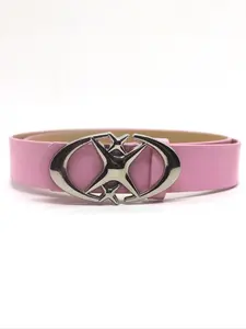 Y2K Punk Belt with Moon Star Cross Metal Buckle, Vintage Gothic PU Leather Waistband for Men Women Jeans Decoration, Cross Design Belt