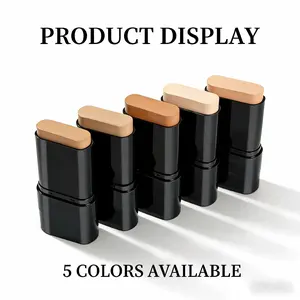 5-color Dual -Ended Foundation Concealer Stick, Dual-ended with Built-in Brush, Moisturizing & Lightweight，Coverage Gentle Makeup Sensitive Cosmetic