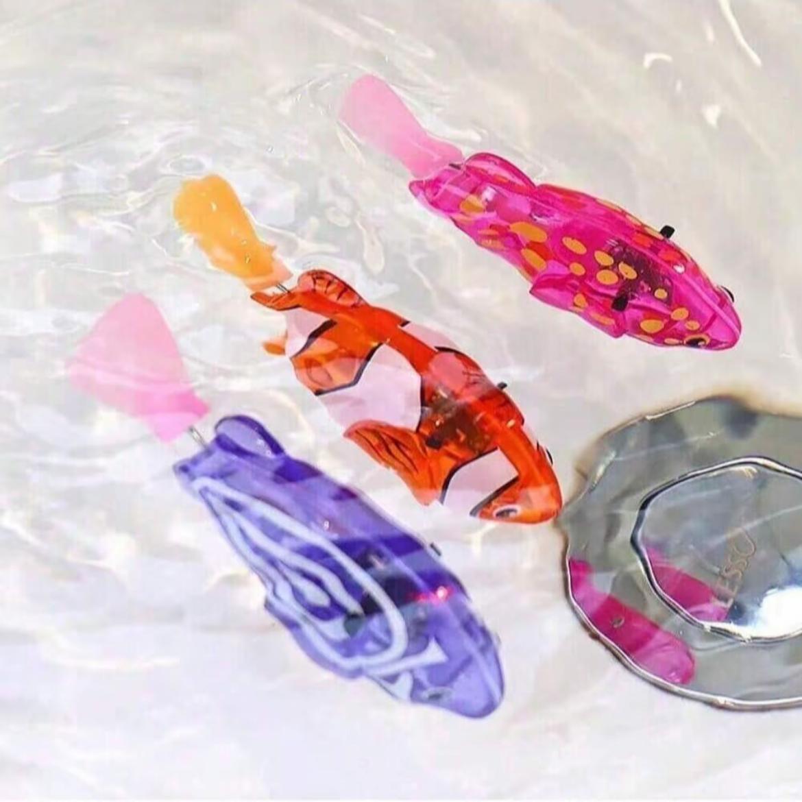 Children Electronic Fish Summer Bath Toy, Pet Swimming Machine Fish with LED Light, Sensory Fun Water Pool Bathtub Plaything Gift