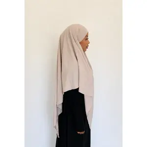 Nude One-Layer Khimar – Lightweight, Flowy With Niqab Strings