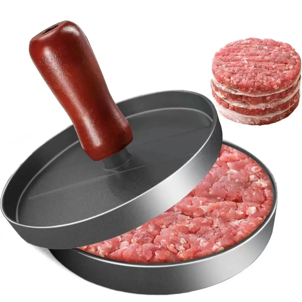 1pc Burger Press Non-Stick Hamburger Press Patty Maker Mold | Meat Beef Cheese Veggie Burger Maker For Grill Griddle BBQ Barbecue
