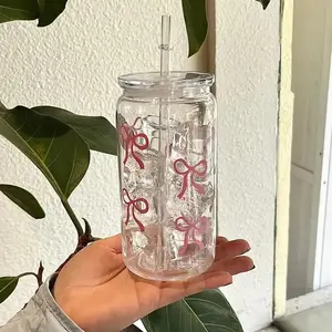Cute Baby Bow Cup with Straw Lid, Multifunctional Drinking Cup, Perfect for Kids, Stylish and Practical Design, Ideal Gift for Babies