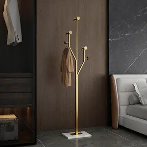 Coat Rack Stand, Freestanding Metal Coat Rack with Sturdy Marble Base, Modern Standing Coat Rack Tree with 8 Hooks for Entryway, Bedroom, Office & Hallway, Space-Saving Design,