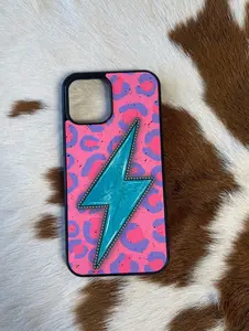 Pink Turquoise Lightning Bolt Western Style Collage iPhone Case / Western style