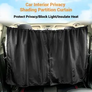Adjustable Car Privacy Curtain - UV-Resistant Sunscreen Partition, Lightproof & Soundproof Heat Insulating Space Divider for All Vehicles, Machine Washable Black ted Fabric with Easy Installation, Vehicle Interior Accessory, Simple Curtain Design