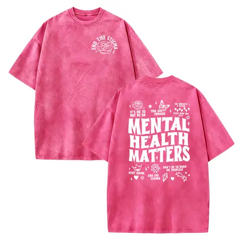 Mental Health Matters" T-Shirt, Positive Affirmation Double-Sided Tee