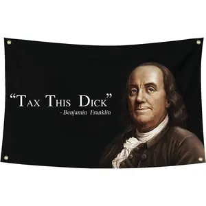 Tax This Dick Funny Quote Flag 3x5Ft for Room Wall Hanging Large Tapestry College Dorm Decor Banner Indoor Bedroom Sign with 4 Brass Gromments