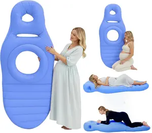 Inflatable Pregnancy Pillow, Belly Mattress Float with Abdominal Hole Full Body Inflatable Bed for Pregnant Women, The Pregnancy Pillow for Sleeping Prone - Relieve Physical Pain（Blue）