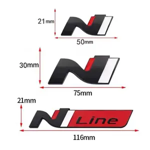 Car 3D Metal Sticker For Hyundai Avante Elantra N Sonata N Line Veloster KONA i30 Fastback Trunk Badge Fender Trim Logo Decorate