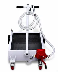 【GARVEE】15 Gallon Oil Drain Pan with 8Ft Hose and Folding Handle, Rolling Oil Drain Cart Designed for Cars, Trucks, SUVs, and RVs - Durable and Portable Oil Drain Tank