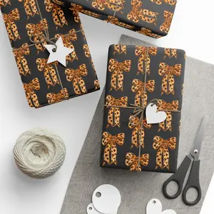 Leopard Bow Wrapping Paper