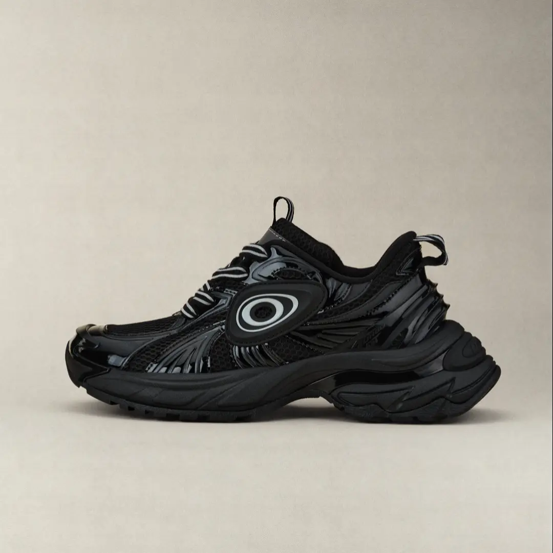 OLD ORDER Turbo GT Casual Sneakers for Women & Men, Classic Black Retro Fashion Shoes, Height Increasing Everyday Streetwear Athletic Shoes