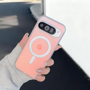 HISTORYOO Magnetic Case for Google Pixel 10/9/8 Magnetic Iridescent Armor Shield Shockproof Protective Full Series Compatible with MagSafe Holographic Iridescent Color Changing Effect Fashion Slim Cute Unique Matte Protective Hard TPU Phone Cover