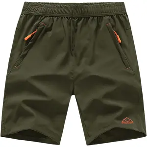 Men's Hiking Shorts Quick Dry Athletic Gym Workout Short with Zipper Pockets