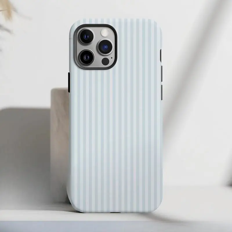 Blue Phone Case Monogram Phone Case Aesthetic Striped Phone Case Summer Coastal Phone Case Preppy Phonecase Blue BeachyCover for IPhone17 16 15 14 13 12 11 Plus Pro Promax Case for IPhone Tough Phone Case
