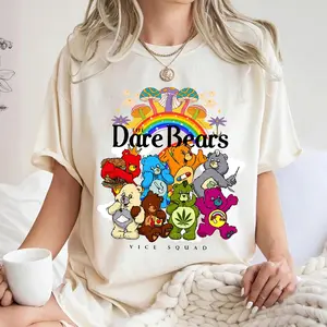 The Dare Bears Vice Squad Vintage Comfort Colors Tshirt, Funny Bear Sweatshirt, Rainbow Bear Shirt, 90s Nostalgia Shirt