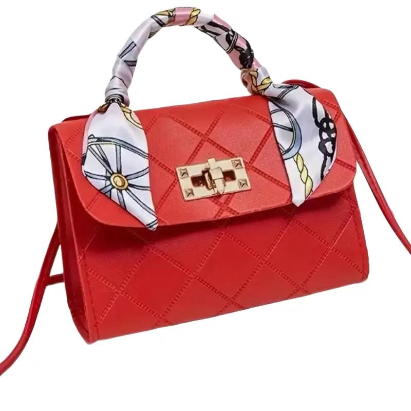 Women's Trendy Cute mini  Small Handbag Fashion Simple Shoulder Bag Red Square Bag for Daily Use with Sweet Design and Shoulder Strap