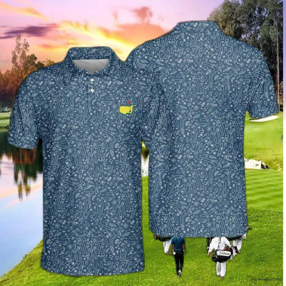 Masters golf Polo Shirt Menswear Top Outfit Tee Clothings All Print Casual Fabric