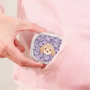 Purple Floral Teddy Printed Retainer Box High Value Transparent Denture Case Home Travel Universal Orthodontic Retainer Box Wear Resistant Compression Proof Teeth Storage Case